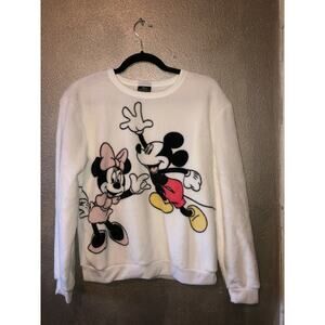 Disney Micky Minnie Mouse Kidcore Comfy Plush Long Sleeve Sweatshirt Top
